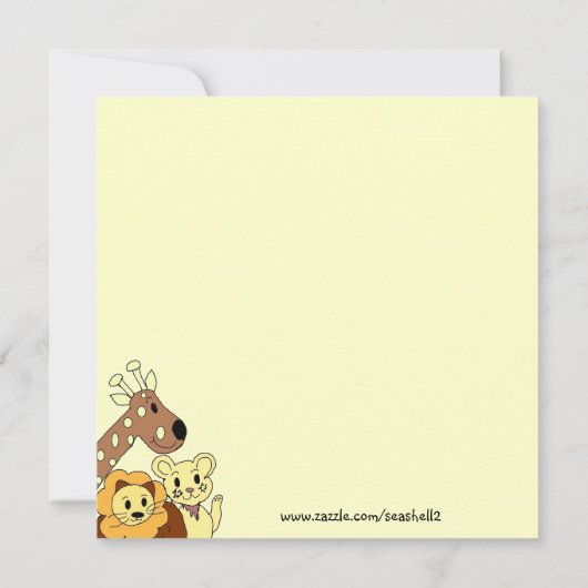 動物園の動物パーティの招待状 招待状 (裏面)