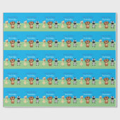 動物園の動物誕生日 パーソナライズされた ラッピングペーパー (フラット)