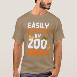 動物園の動物 キリン ライオン フラミンゴ 動物園 レトロ Tシャツ
