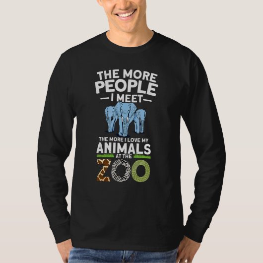 動物園の動物 動物園の飼育員 Tシャツ (正面)