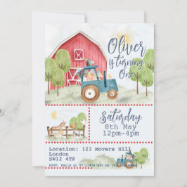 🚜🎉 動物園の友達の誕生日招待状 招待状