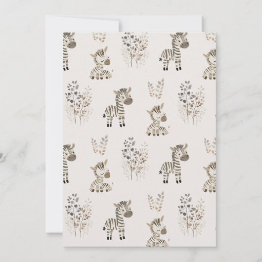 動物園の子供部屋動物の赤ちゃんシャワー 招待状 (裏面)