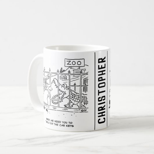 動物園の家族。パパワニに飲み込まれる コーヒーマグカップ (正面左)