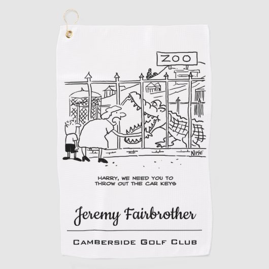 動物園の家族。パパワニに飲み込まれる ゴルフタオル (正面)