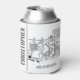 動物園の家族。パパワニに飲み込まれる 缶クーラー