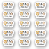 動物園の日のリマインダーかわいい野生動物の訪問プランナー シール (正面)