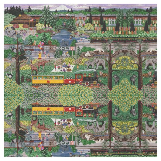 動物園の日 ファブリック (クローズアップ)