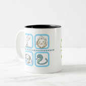 動物園の楽しさを詰め込んだカフェ風 ツートーンマグカップ (正面左)