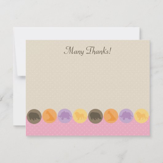 動物園の点etteの写真はノート感謝していしています ノートカード (裏面)