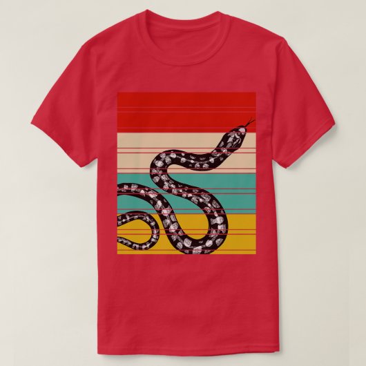 動物園の爬虫類動物ギフトレトロヘビ Tシャツ (デザイン正面)