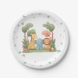 動物園の誕生日パーティー ペーパープレート