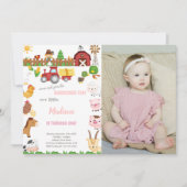 動物園の誕生日招待状（写真付き） 招待状 (正面)