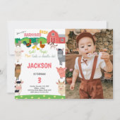 動物園の誕生日招待状(写真付き) 招待状 (正面)