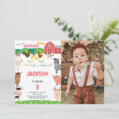 動物園の誕生日招待状(写真付き) 招待状 (スタンド正面)