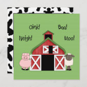 動物園の誕生日 - 農場をテーマにした招待状 招待状 (正面/裏面)