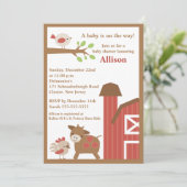 動物園の赤ちゃんお披露目パーティー招待状 招待状 (スタンド正面)