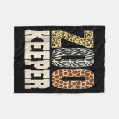 動物園の野生動物の恋人サファリサヴァン フリースブランケット (正面(横))