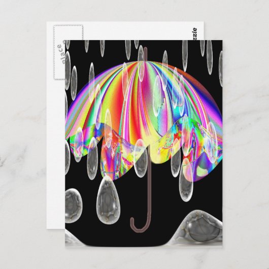 動物園の雨の日 ポストカード (正面/裏面)