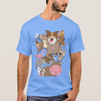 動物園の面白い動物 楽しい Tシャツ