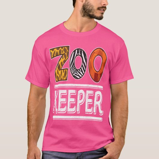 動物園の飼育係 サファリ動物の少年 Tシャツ (正面)