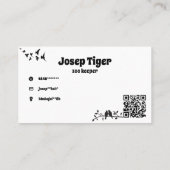 動物園の飼育員カードのファンシー 名刺 (裏面)