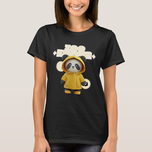 動物園の飼育員コスチューム パンダ アフリカの動物 女性 男性 Tシャツ (正面)
