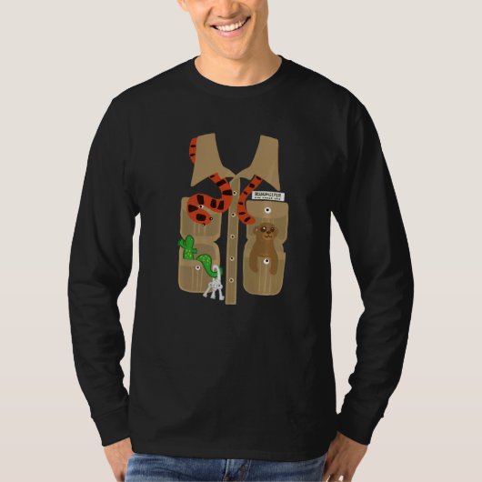 動物園の飼育員ハロウィンコスチュームDIYジャングルサファリ大人用 Tシャツ (正面)