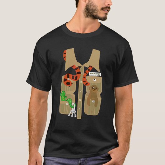 動物園の飼育員ハロウィーン コスチューム DIY ジャングル サファリ 大人用 Tシャツ (正面)