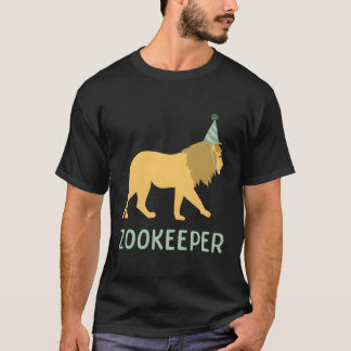 動物園の飼育員ライオンライオンピーアニマル Tシャツ