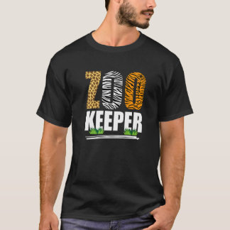 動物園の飼育員 アフリカの動物 ゼブラ ジラフ Tシャツ