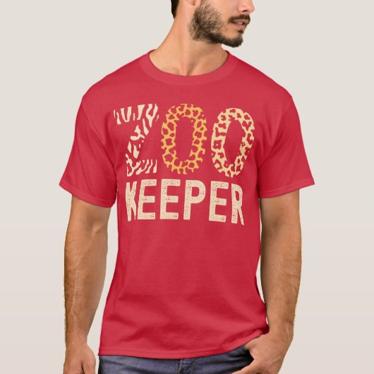 動物園の飼育員 動物サファリ 動物園の飼育員 - デザイン1 Tシャツ (正面)