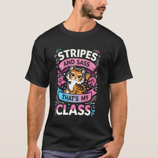 動物園の飼育員+野生の猫+トラ Tシャツ (正面)