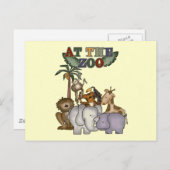 動物園のTシャツおよびギフトの動物 ポストカード (正面/裏面)