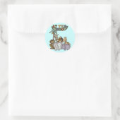 動物園のTシャツおよびギフトの動物 ラウンドシール (バッグ)