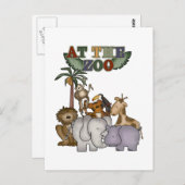 動物園のTシャツとギフト ポストカード (正面/裏面)