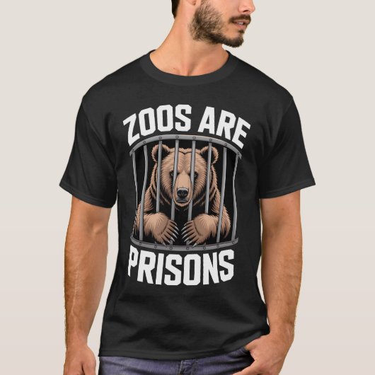 動物園は監獄 動物解放声明 少女 Tシャツ (正面)