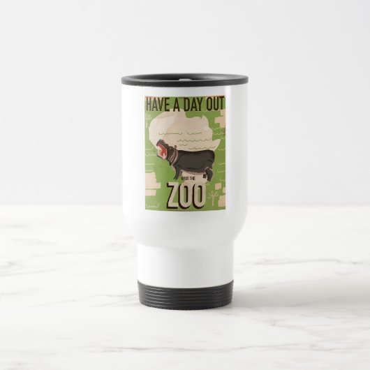 動物園へ行こう ビンテージ旅行ポスター トラベルマグ (中央)