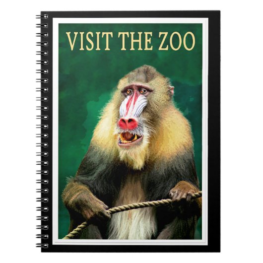 動物園へ行こう ビンテージ旅行ポスター ノートブック (正面)