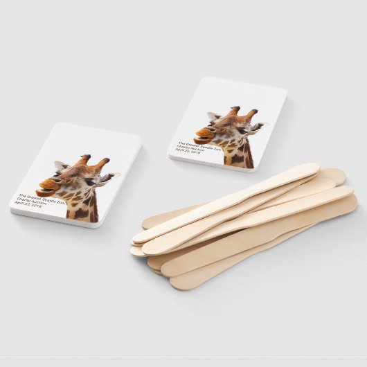 動物園をテーマにしたオークションパドル ハンドファン (組立なし)