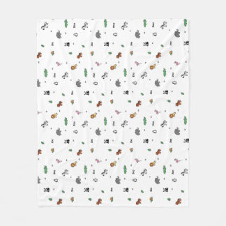 動物園カラフル動物おもしろい フリースブランケット