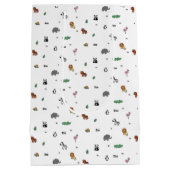 動物園カラフル動物おもしろい ミディアムペーパーバッグ (裏面)