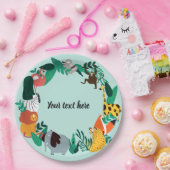 動物園カラフル動物テンプレート ペーパープレート (パーティー)