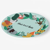 動物園カラフル動物テンプレート ペーパープレート (アングル)