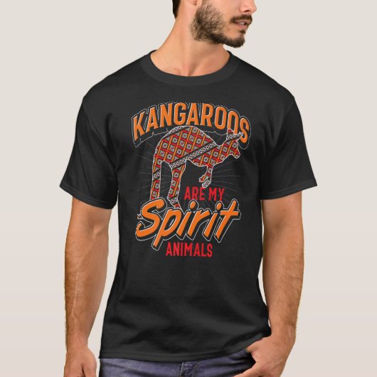 動物園カンガルーオーストラリア動物カンガルーオ Tシャツ (正面)