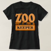 動物園キーパーシャツジャングルサファリ動物愛好家労働者 Tシャツ (デザイン正面)