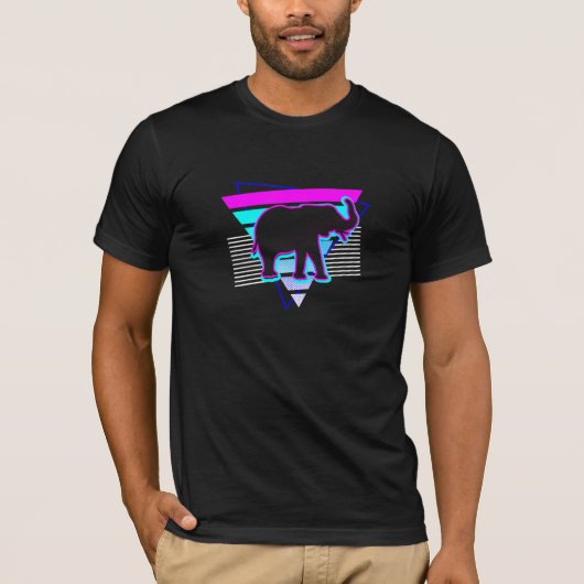 動物園キーパーデザインヴィンテージ80sゾウ tシャツ (正面)