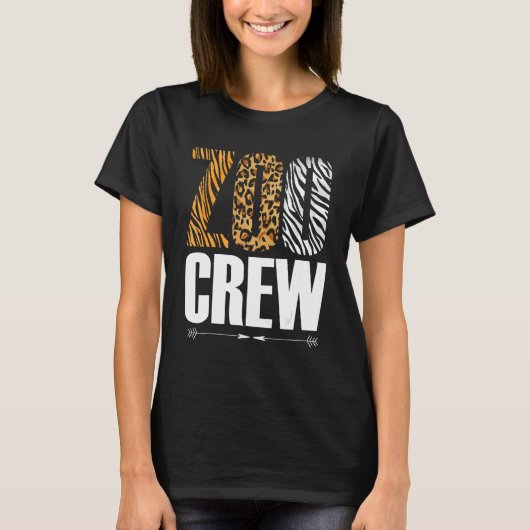 動物園クルーのサファリ動物学者 動物たち Tシャツ (正面)