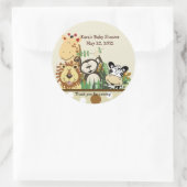 動物園クルーのジャングル動物の好意ステッカー – Tan ラウンドシール (バッグ)