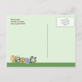 動物園クルーのジャングル動物の赤ちゃんシャワーポストカード インビテーションポストカード (裏面)