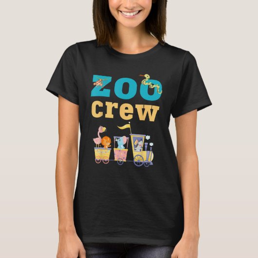 動物園クルーの飼育係家族旅行 動物園の訪問者 野生生物 Tシャツ (正面)